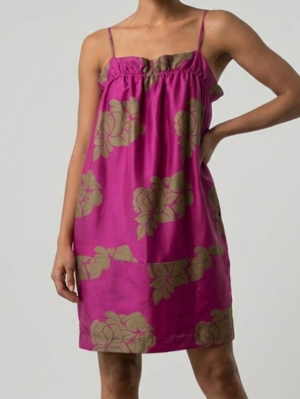 Club Monaco Paget Floral Mini Dress Silk Sz XS Pink Sleeveless